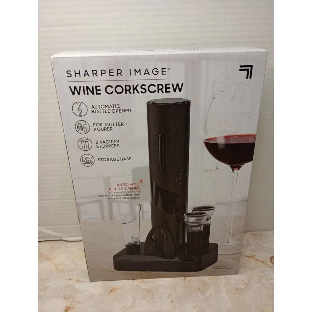 Sharper Image Automatic Wine Opener With Foil Cutter and Storage Base